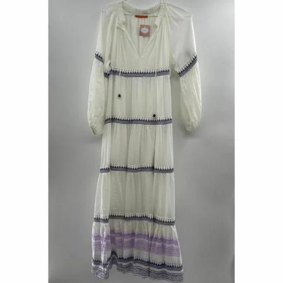 Olpihant Women's Marrakesh Maxi Dress Long Balloon Sleeve White Flowy sz XS NWT - Picture 2 of 4